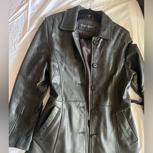 Black genuine leather jacket size small